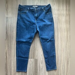 Levi’s 721 High Rise Skinny Ankle Jeans 16W Dark Wash Plus Size Stretch Denim